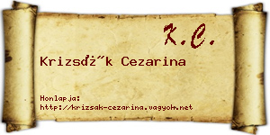 Krizsák Cezarina névjegykártya